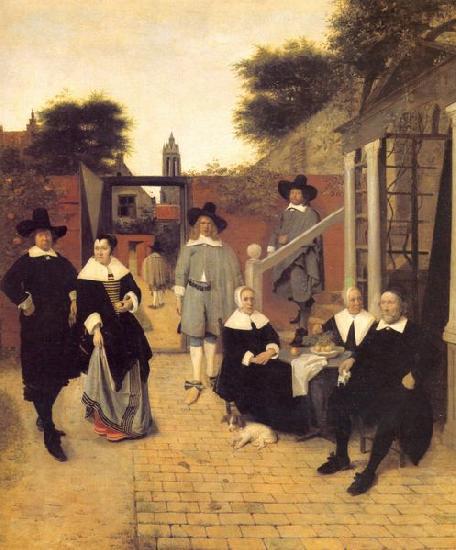 Pieter de Hooch Hollandische Familie oil painting image